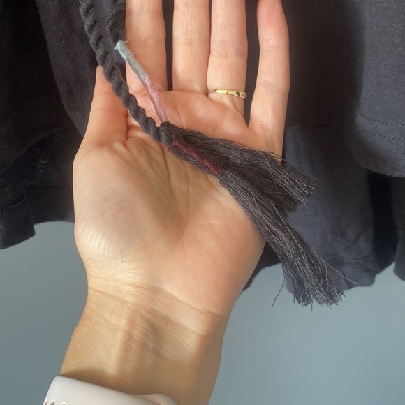 Free People Flowy Indie Sleaze Black Crop Top Embroidered Western Boho - Picture 5 of 12